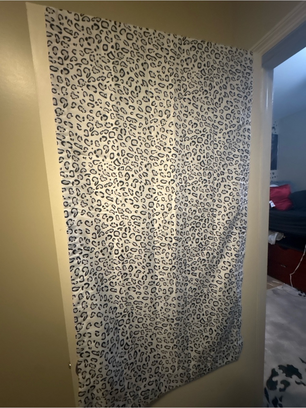 Calvin Klein Black and White Leopard Print curtian